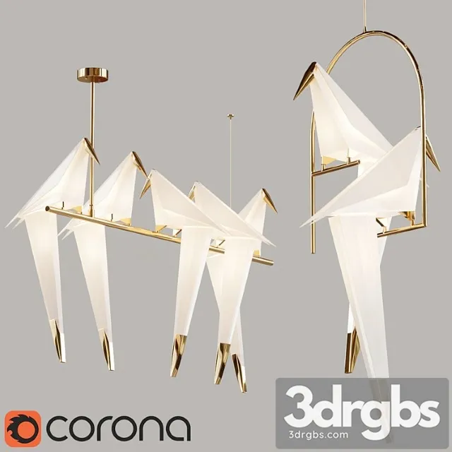 Perch Light Chandelier 5 and 2 Heads 3D Model Free