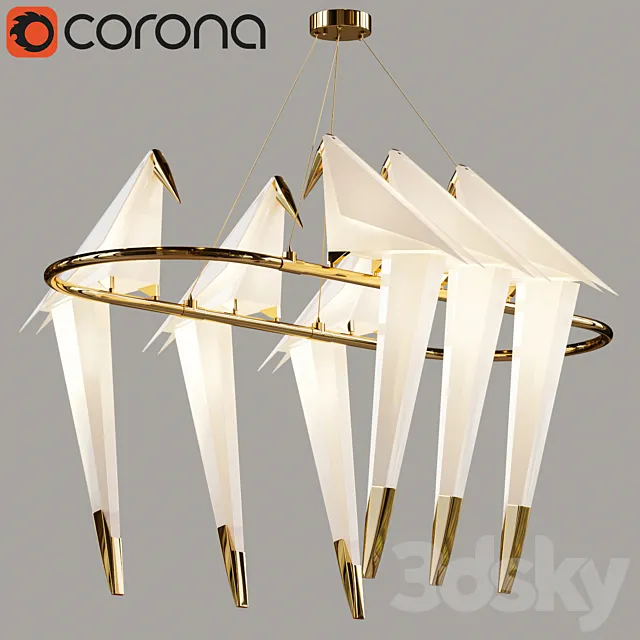 Perch_light_chandelier_6 heads 3D Model