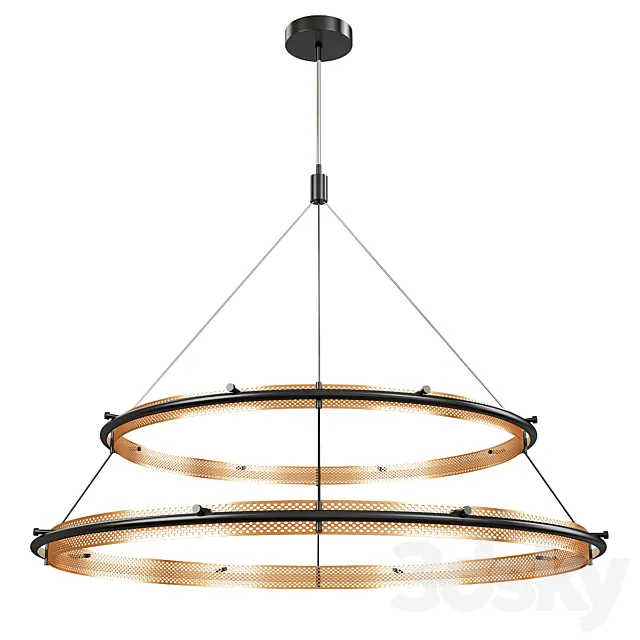 Perforated double led chandelier 3DModel