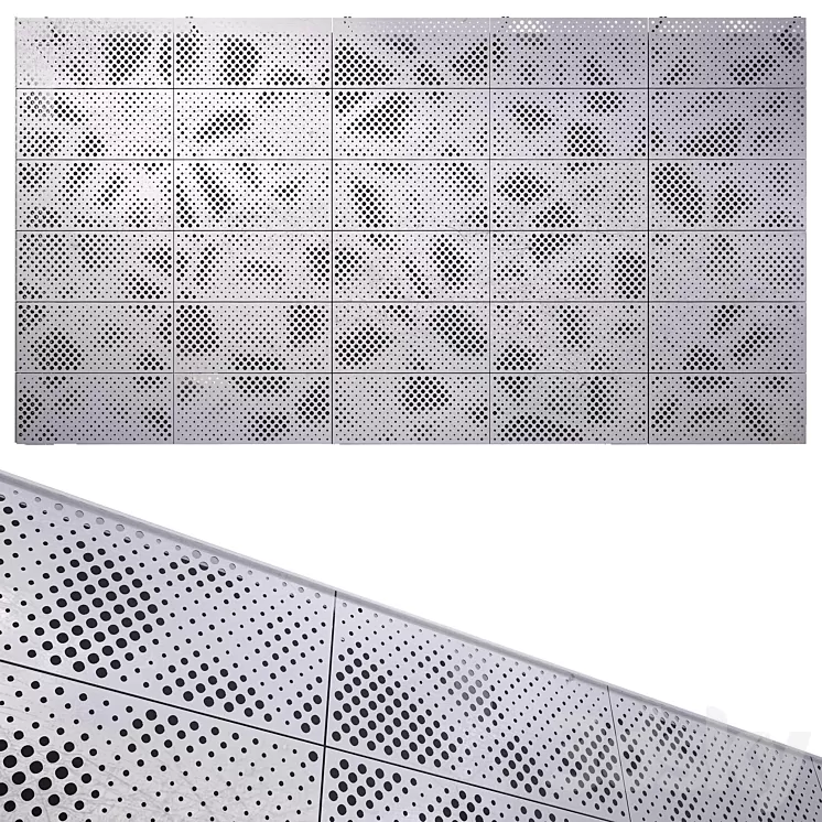 perforated metal panel N2 3D Model