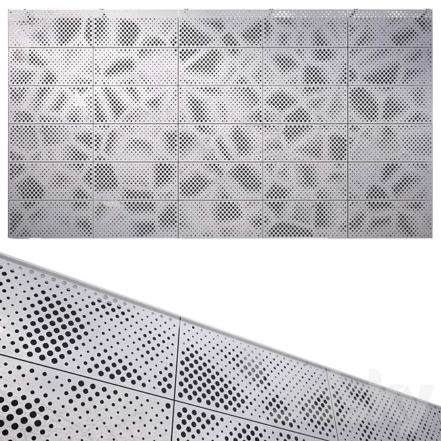 perforated metal panel N2 3DModel