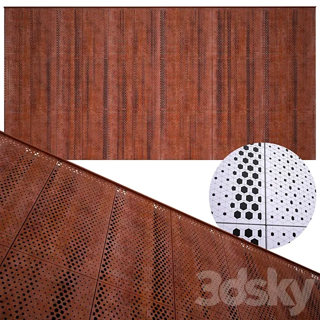 perforated metal panel N20 3D Model