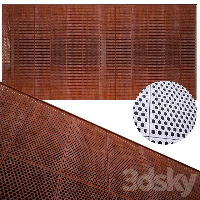 perforated metal panel N21 3DModel