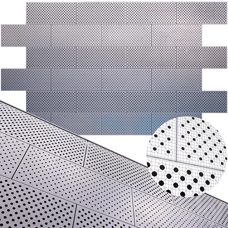 perforated metal panel N25 3D Model