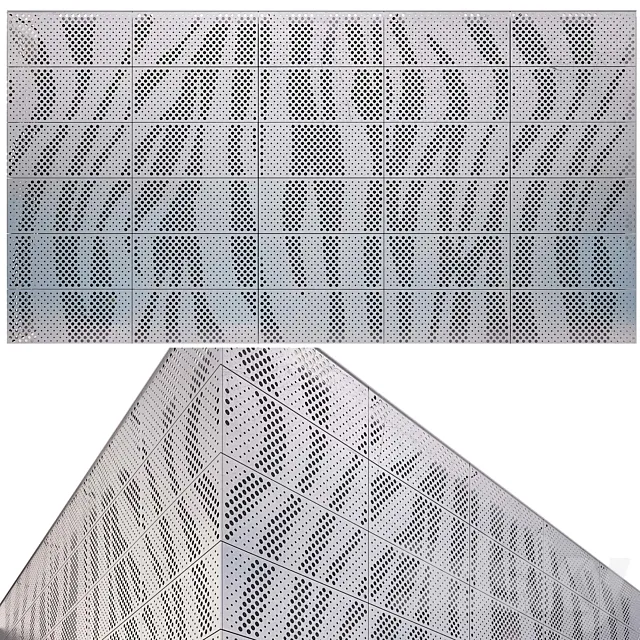 perforated metal panel N9 3D Model