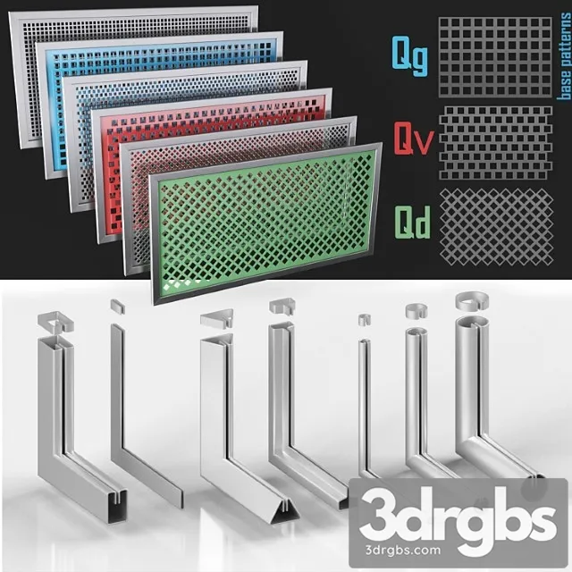 Perforated screens (qg qv qd) and profiles 3D Model Free