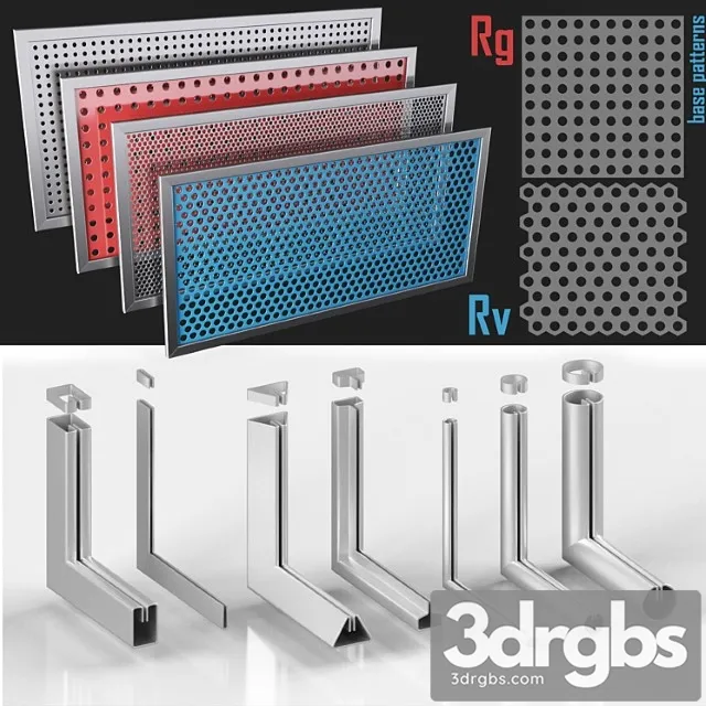 Perforated screens (rv rg) and profiles 3D Model Free