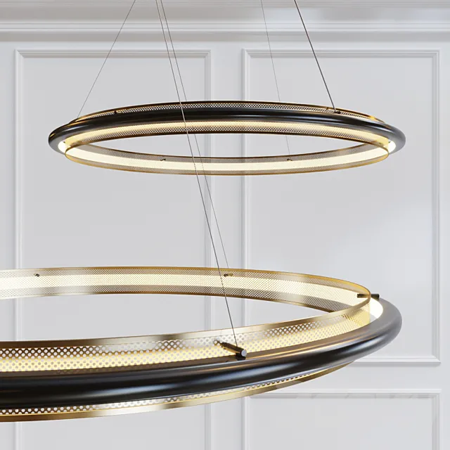 Perforated Single LED Chandelier 3D Model