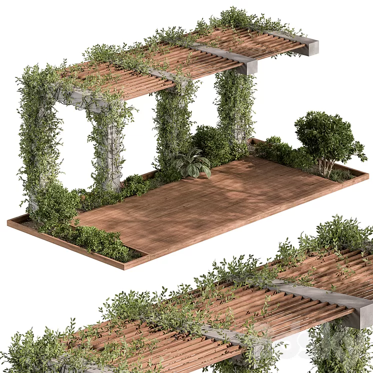 Pergola and Plant - Set 81 3D Model
