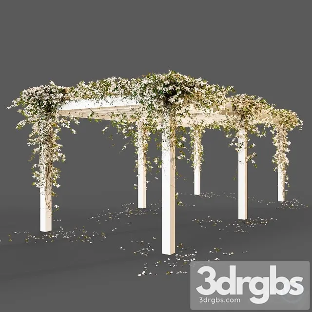 Pergola With Flowers 3D Model Free