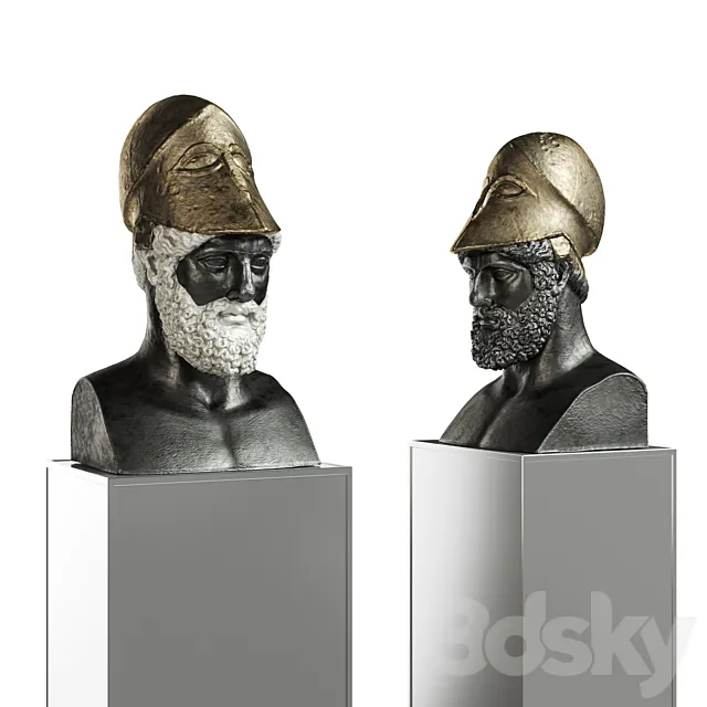 Pericles bust classic black and white 3DModel
