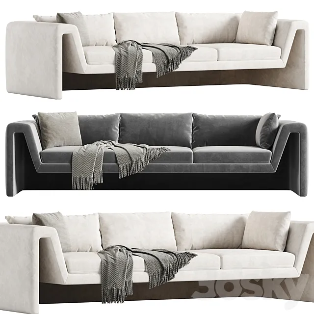 PERIMETER GRAY SOFA 3D Model