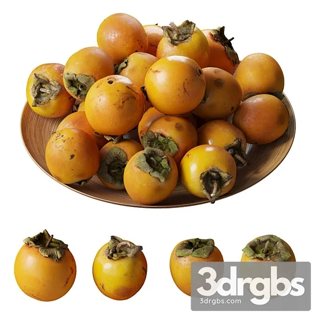 Persimmon Kinglet on a Platter 3D Model Free