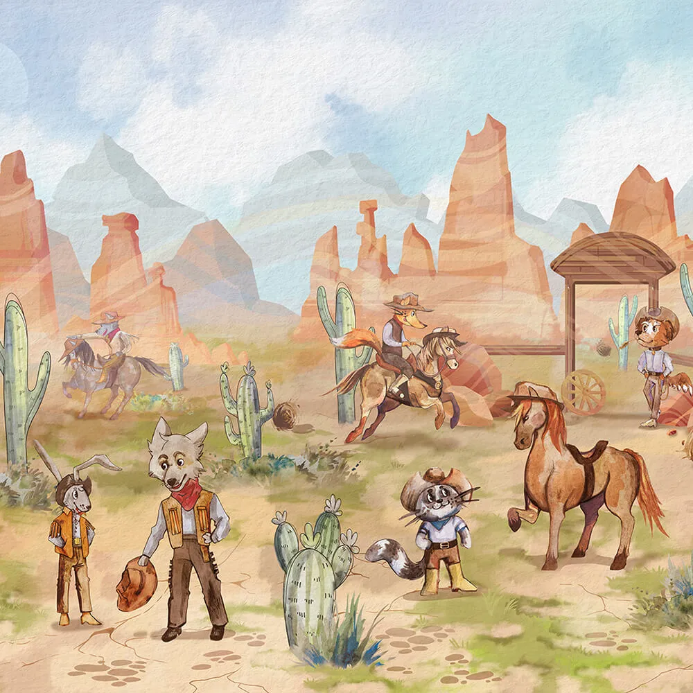 Perspektiva - Wallpaper Funny cowboys 3D Model