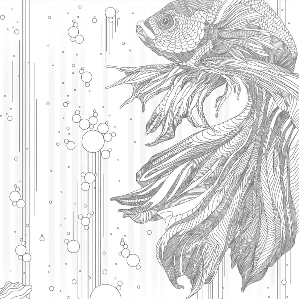 Perspektiva - Wallpaper Linear japanese carp 3D Model