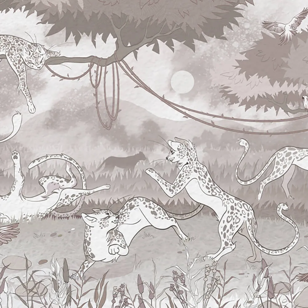 Perspektiva - Wallpaper Playful leopards 3D Model