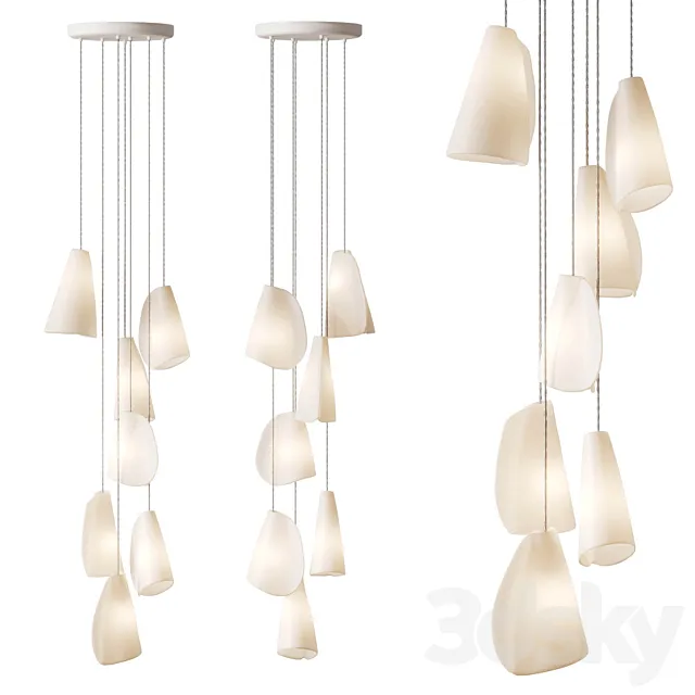 Petal shaped pendant lamp BOCCI 21.7 3D Model