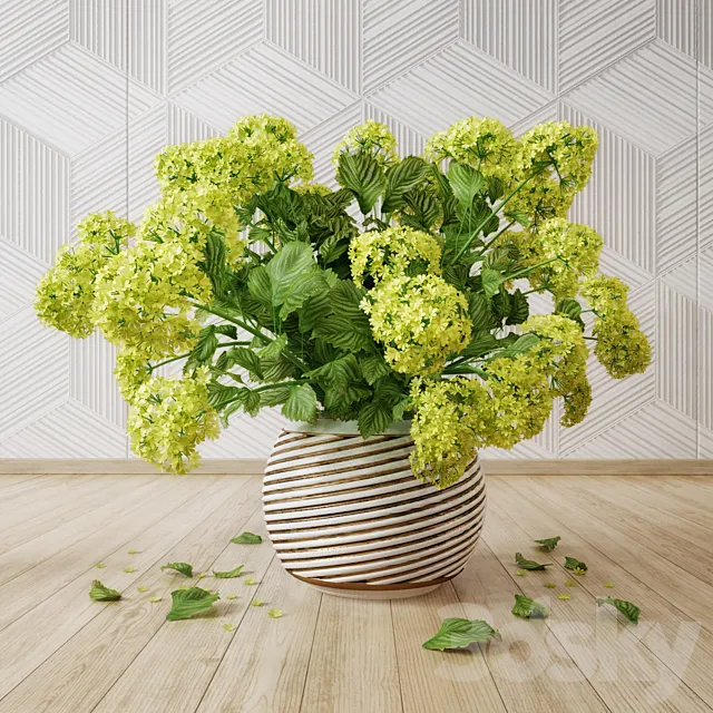 Petals flower vase golden 3DModel