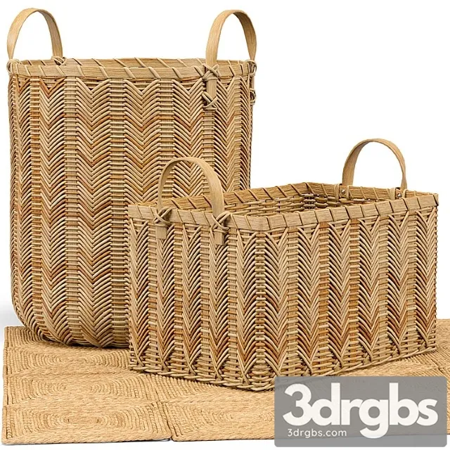 Petaluma basket seagrass squares rug 3D Model Free