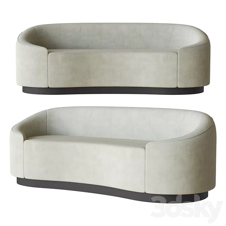 Petite Curved Sofa Global Home 3D Model