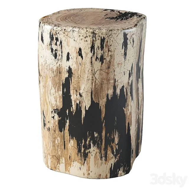 Petrified Log Stool 2nd 3D Model