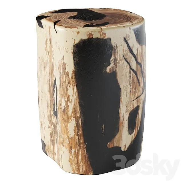 Petrified Log Stool 3DModel