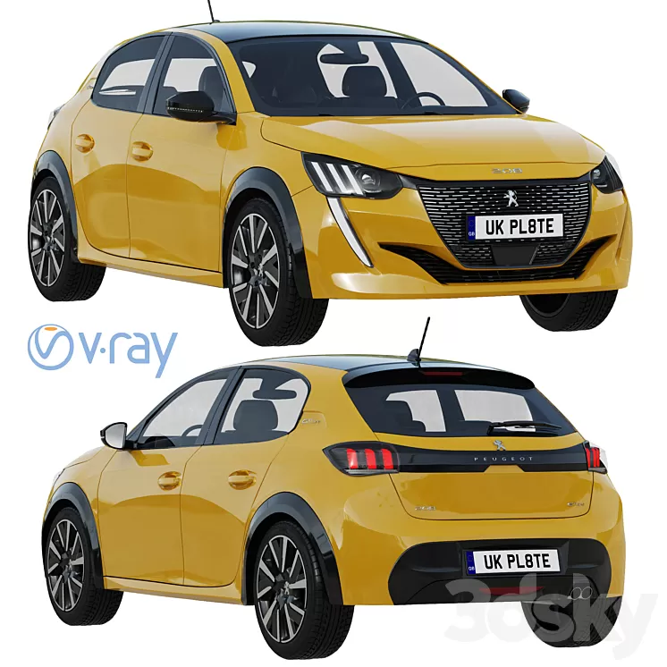Peugeot 208 2021 3D Model