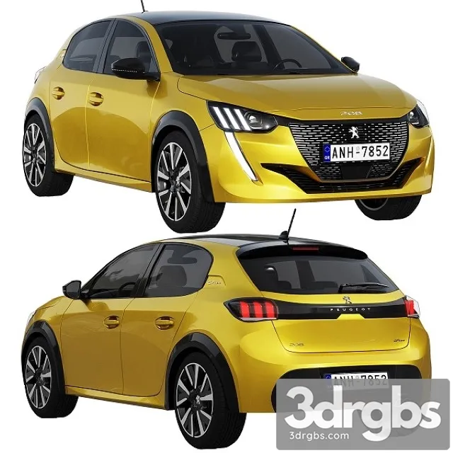 Peugeot 208 2021 3D Model Free