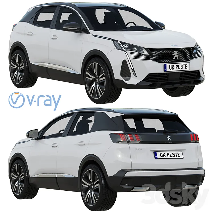 Peugeot 3008 2021 3D Model Free
