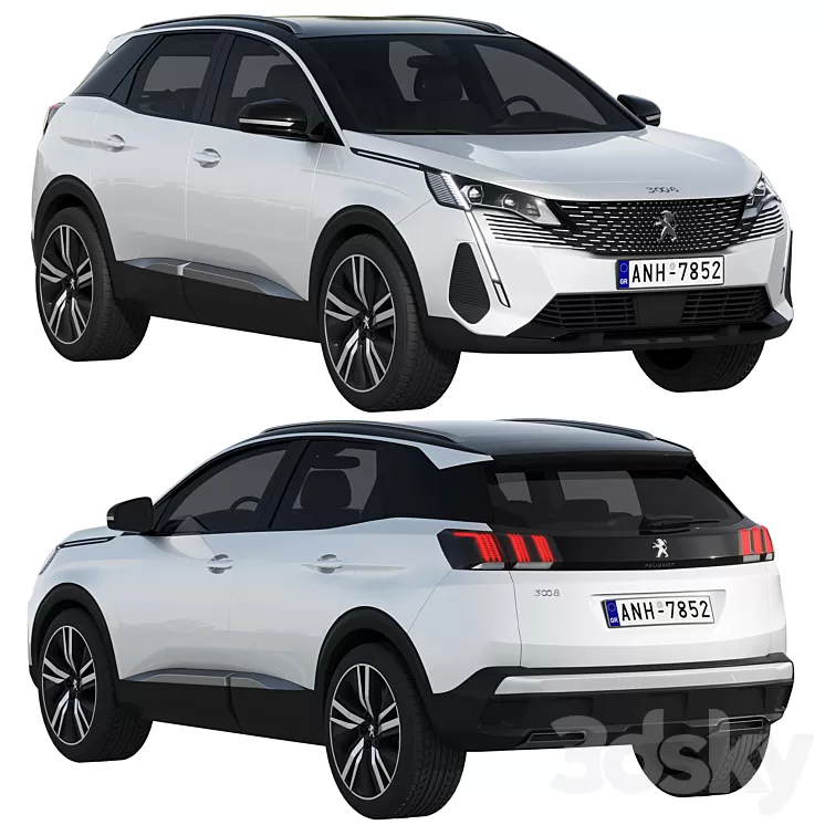 Peugeot 3008 2021 3D Model Free
