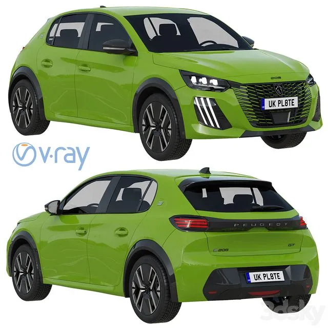 Peugeot e-208 2024 3D Model