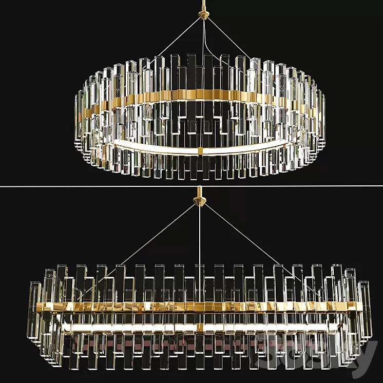 Phoebe Round LED Crystal Chandelier Collection 3D Model