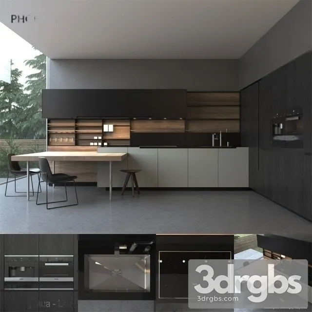 Phoenix Modern Kichen Cabinet 3D Model Free
