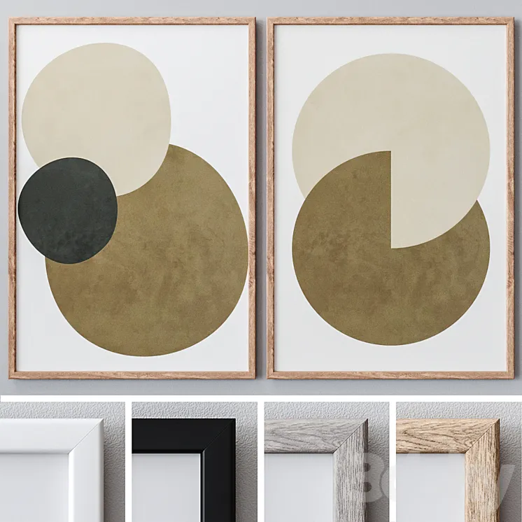 Photo Frames Set 1014 3D Model Free