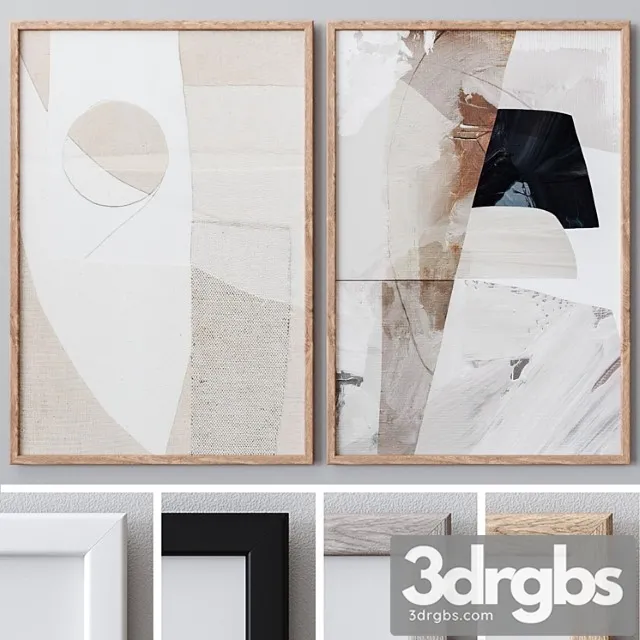 Photo Frames Set 1050 3D Model Free