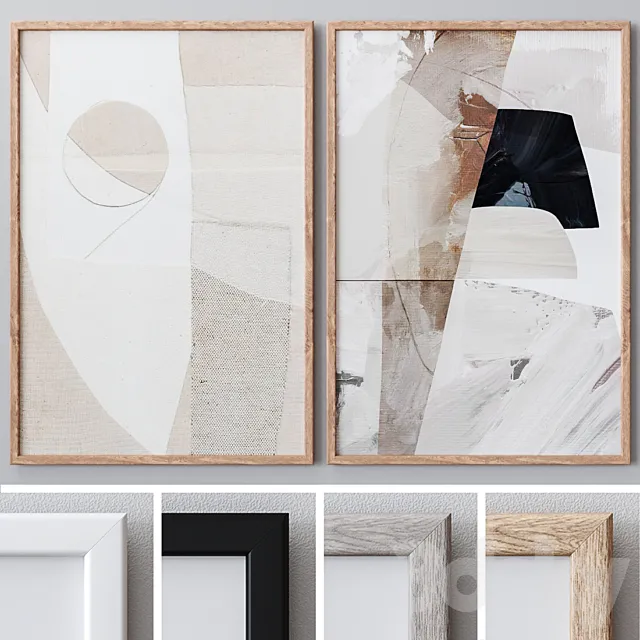 Photo Frames Set 1050 3D Model