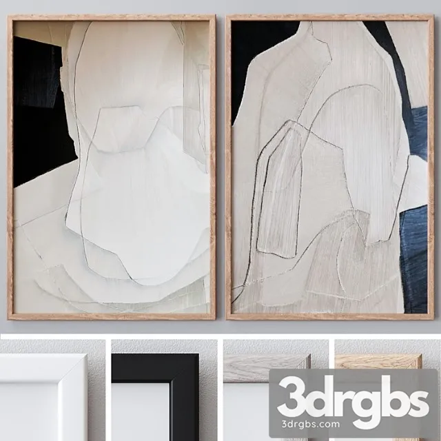 Photo Frames Set 1088 3D Model Free