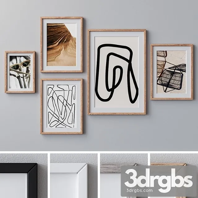 Photo Frames Set 1186 3D Model Free