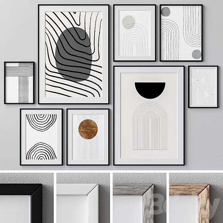 Photo Frames Set 1338 3D Model Free