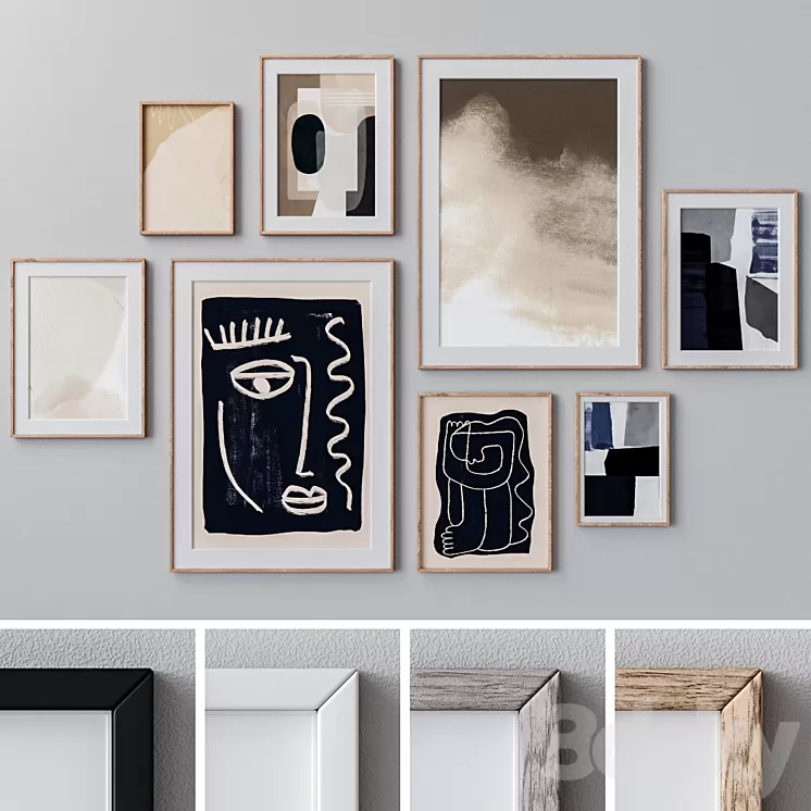 Photo Frames Set 1347 3D Model Free