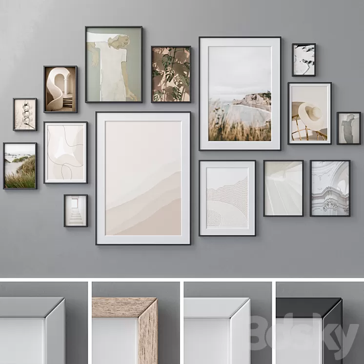 Photo Frames Set 1349 3D Model Free