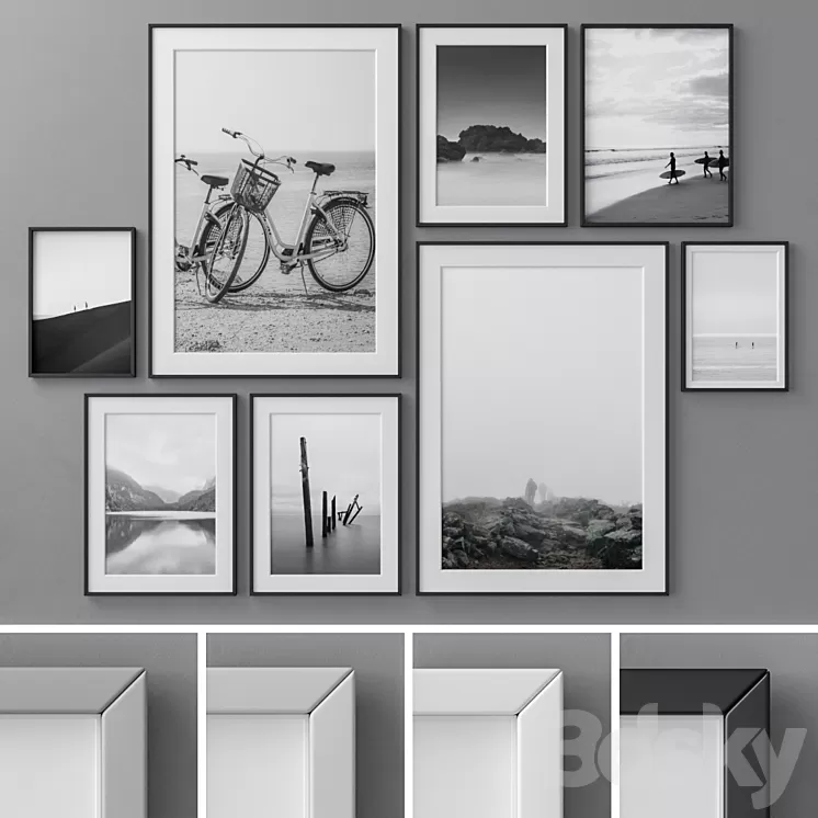 Photo Frames Set 144 3D Model