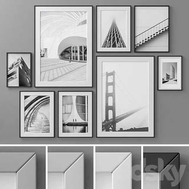 Photo Frames Set 157 3D Model