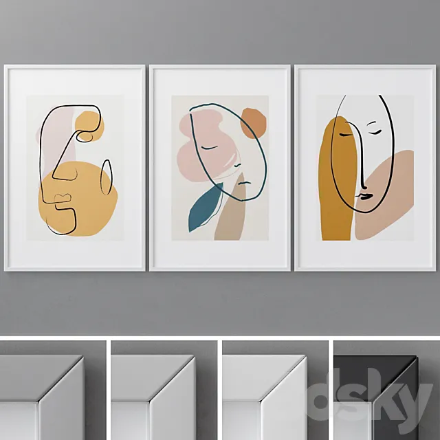 Photo Frames Set 168 3D Model