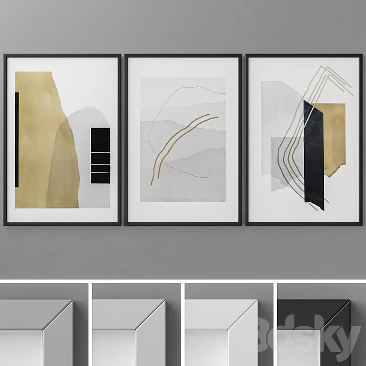 Photo Frames Set 224 3D Model