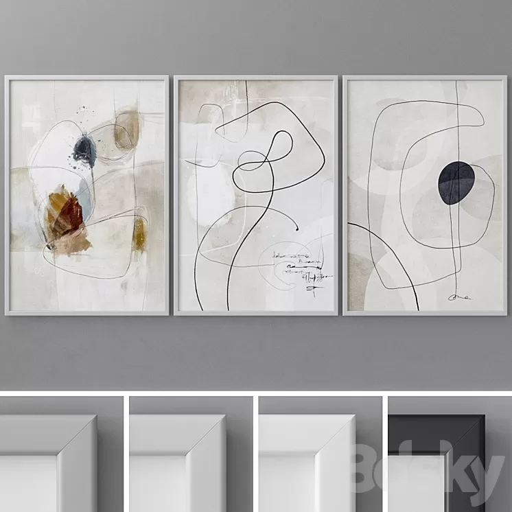 Photo Frames Set 569 3D Model