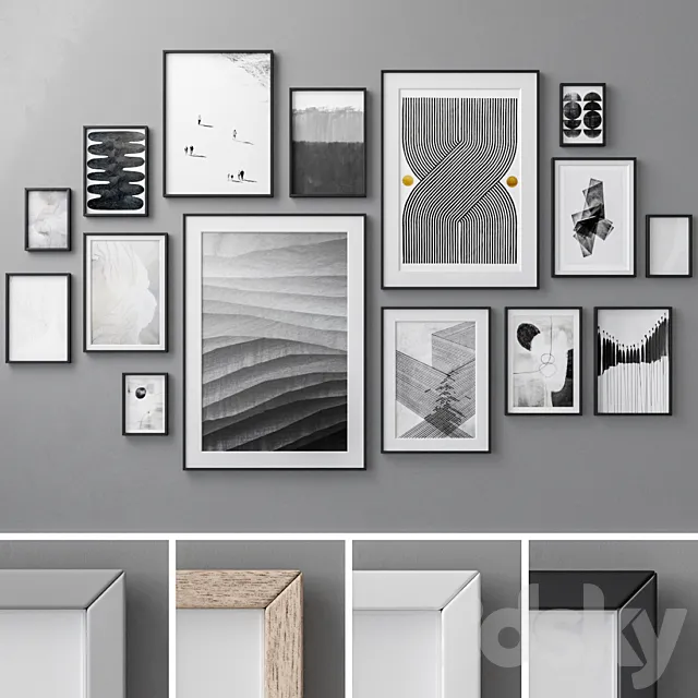 Photo Frames Set 595 3D Model