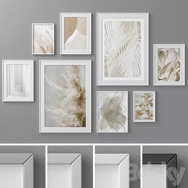 Photo Frames Set 849 3D Model