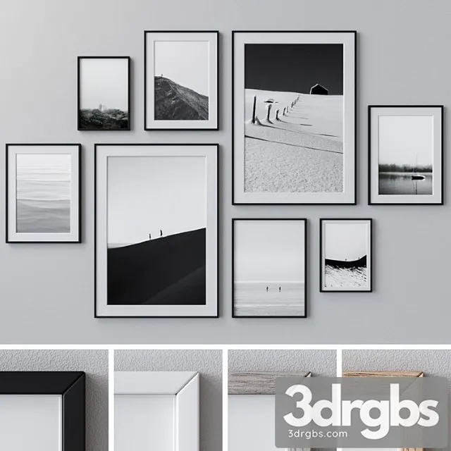 Photo Frames Set 992 3D Model Free
