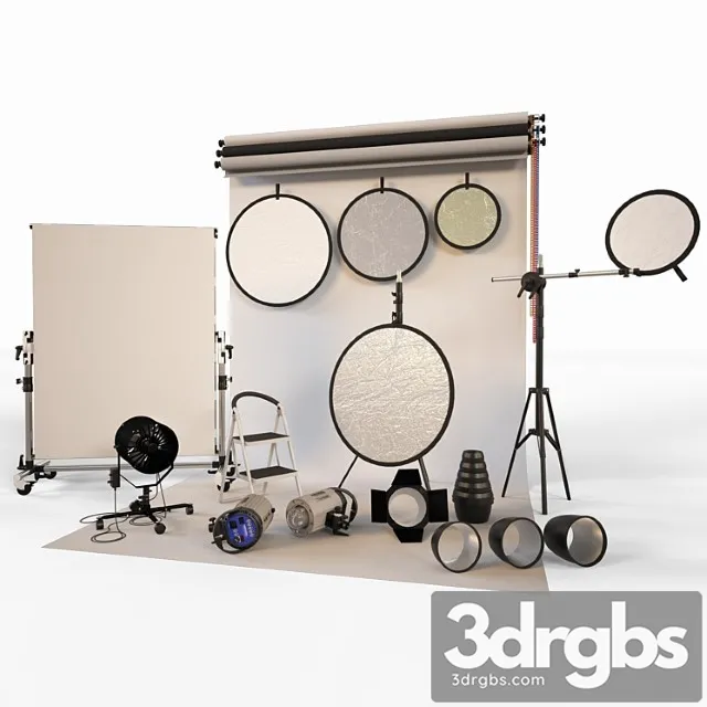Photo studio equipment 3D Model Free